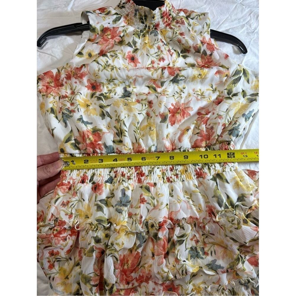 STATE Cream Floral Ruffle Mini Dress - Picture 8 of 10